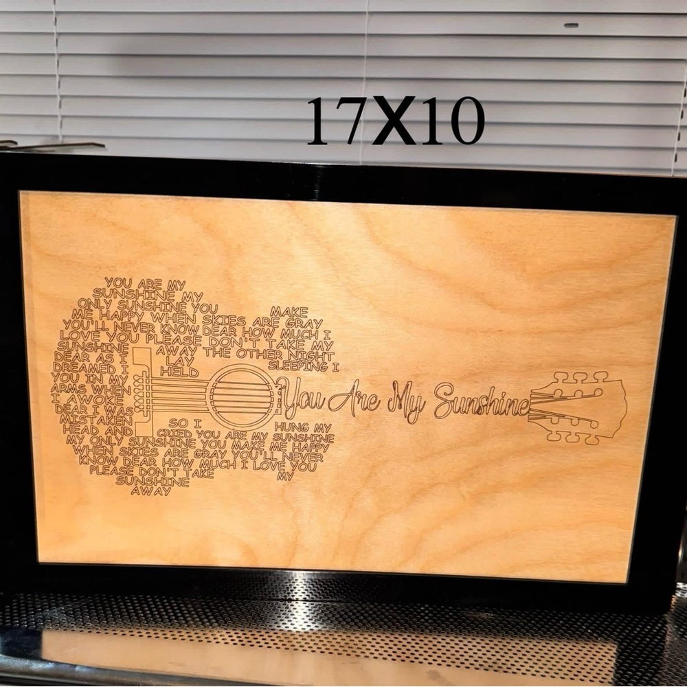 Hand Crafted Engraved Guitar Shaped Song Lyrics on wood your choice of song MTO - Picture 6 of 12